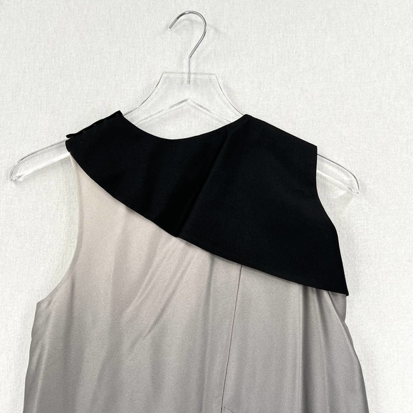 NARCISO RODRIGUEZ Tunic Dress Womens XS Gray Black Ombre Silk Asymmetrical Mini - Picture 14 of 16